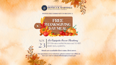Senator Monica R. Martinez Free Thanksgiving Day Meals 