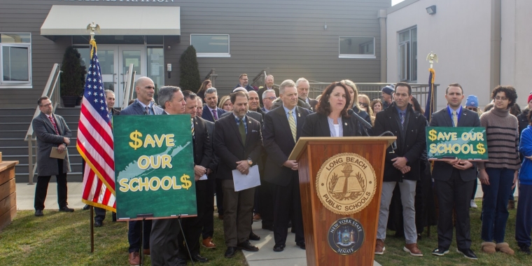  NASSAU COUNTY STATE SENATORS, ASSEMBLYMEMBERS, AND SUPERINTENDENTS RALLY TO OPPOSE CUTS TO FOUNDATION AID