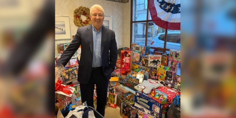 Senator Boyle with Benefactor Toy Donation