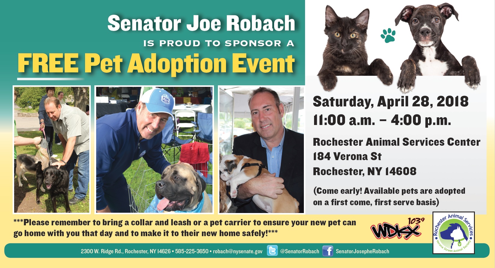 FREE Pet Adoption Event NY State Senate