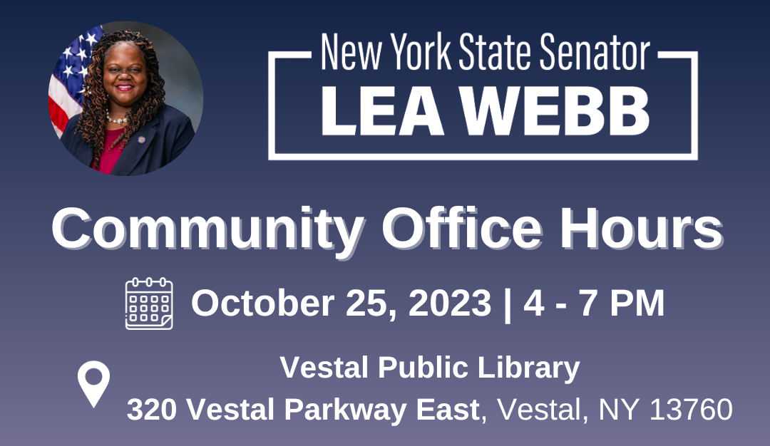 Senator b's Community Office Hours at the Vestal Public Library
