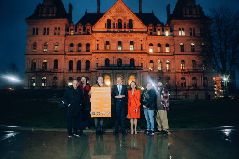 Empire State Plaza Lit Orange for Parkinson’s Disease Awareness