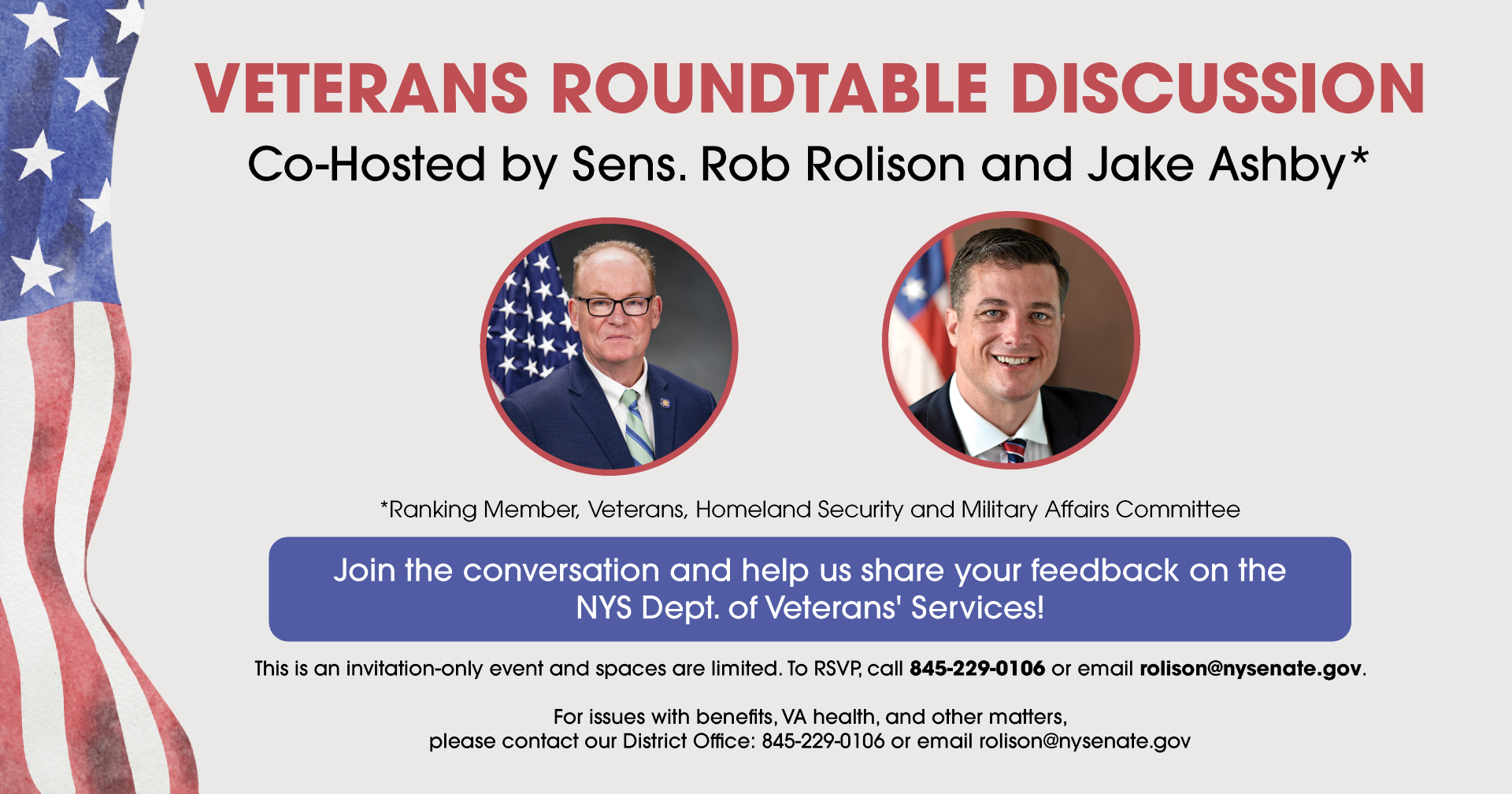 Veterans' Roundtable Discussion Co-Hosted by Senators Rob Rolison and ...