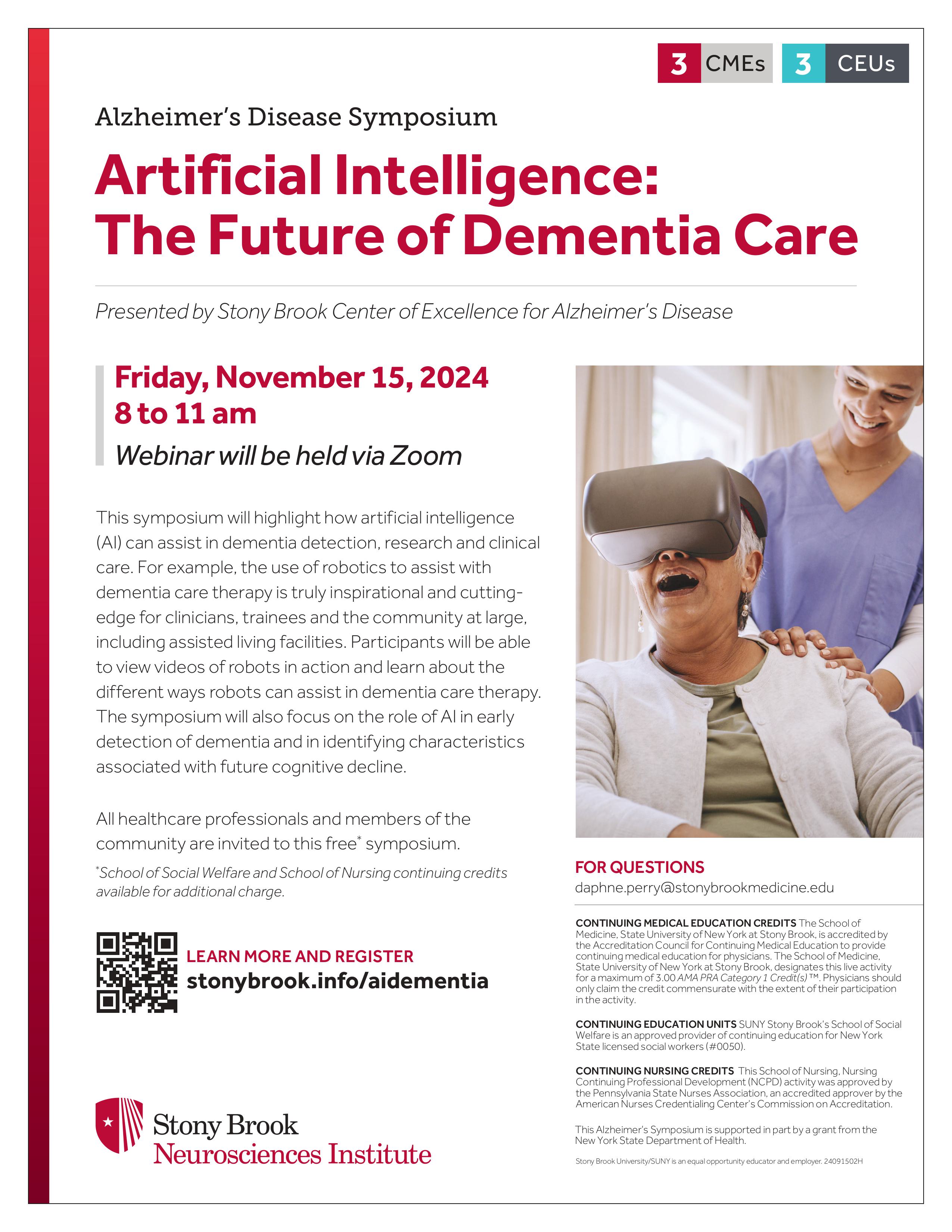 Discover AI’s Impact on Dementia Care: Free Symposium at Stony Brook