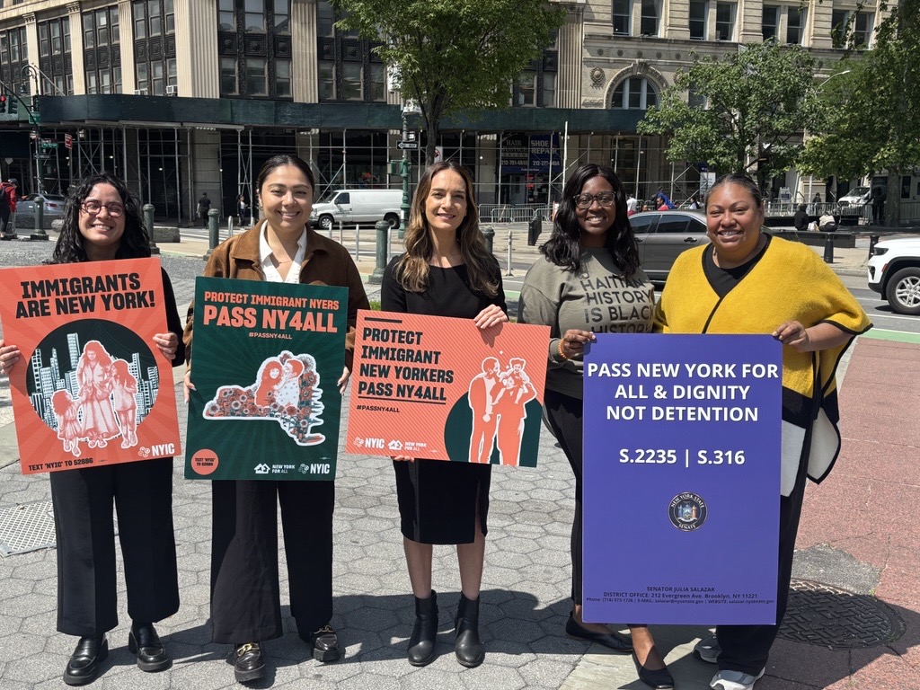 State Senator Kristen Gonzalez calls for the passage of the NY4All