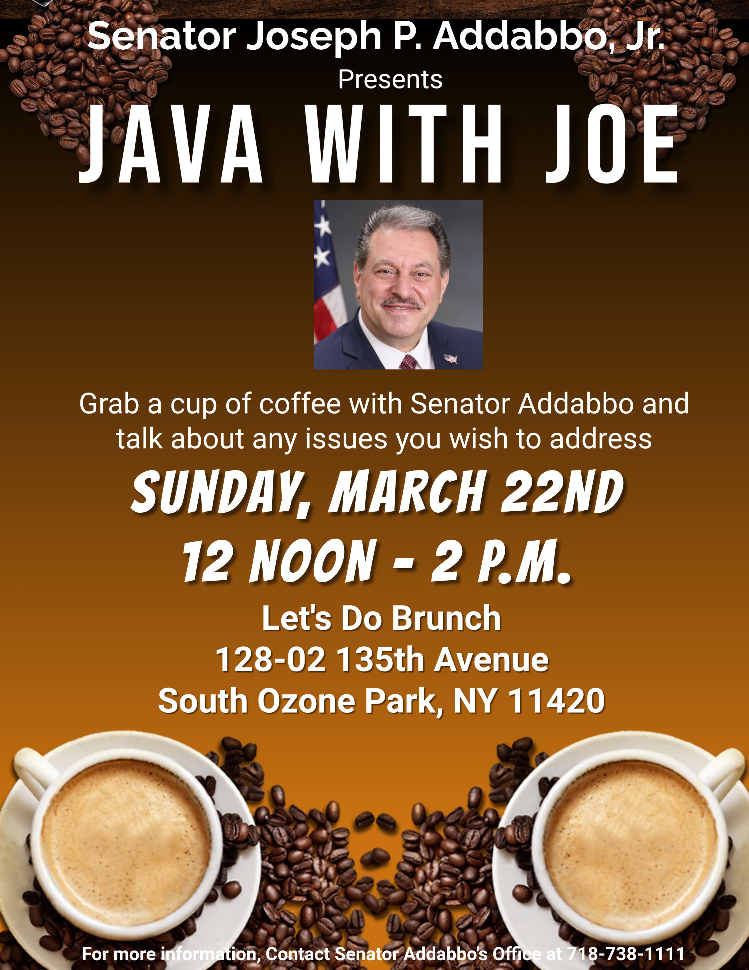 Java with Joe - Let's Do Brunch - South Ozone Park | NYSenate.gov
