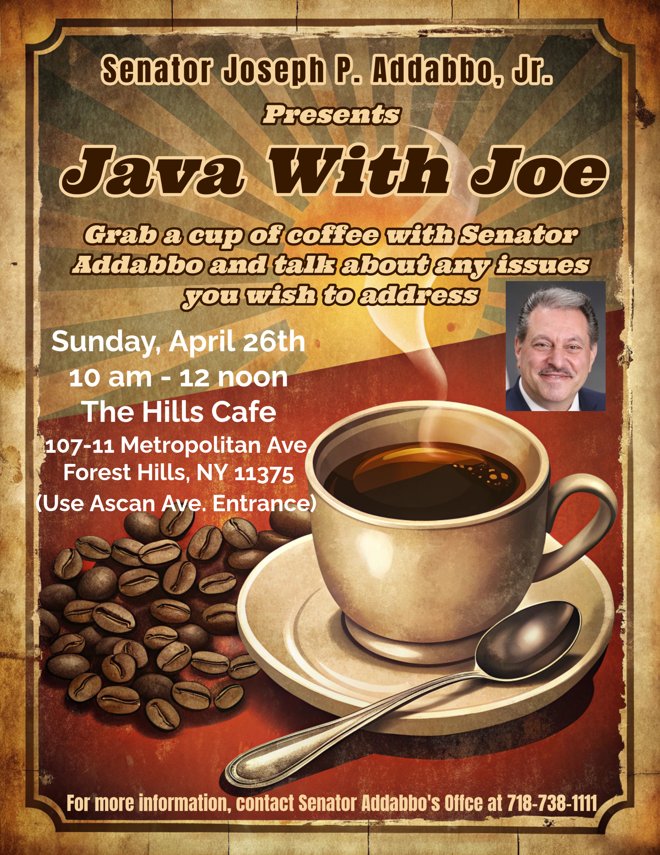 Java with Joe - The Hills Cafe - Forest Hills | NYSenate.gov