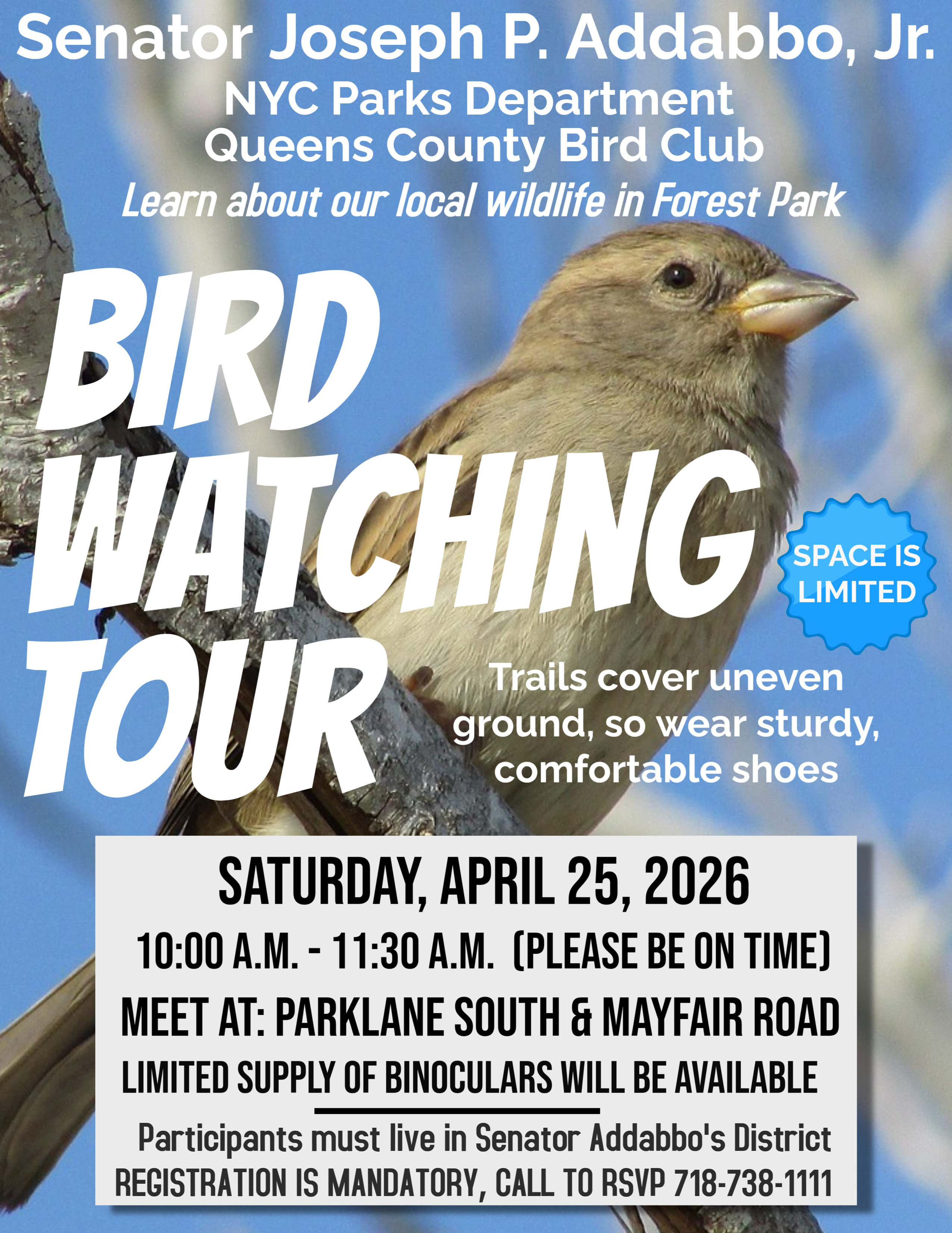 Addabbo Hosts Bird Watching Event With Queens County Bird Club ...