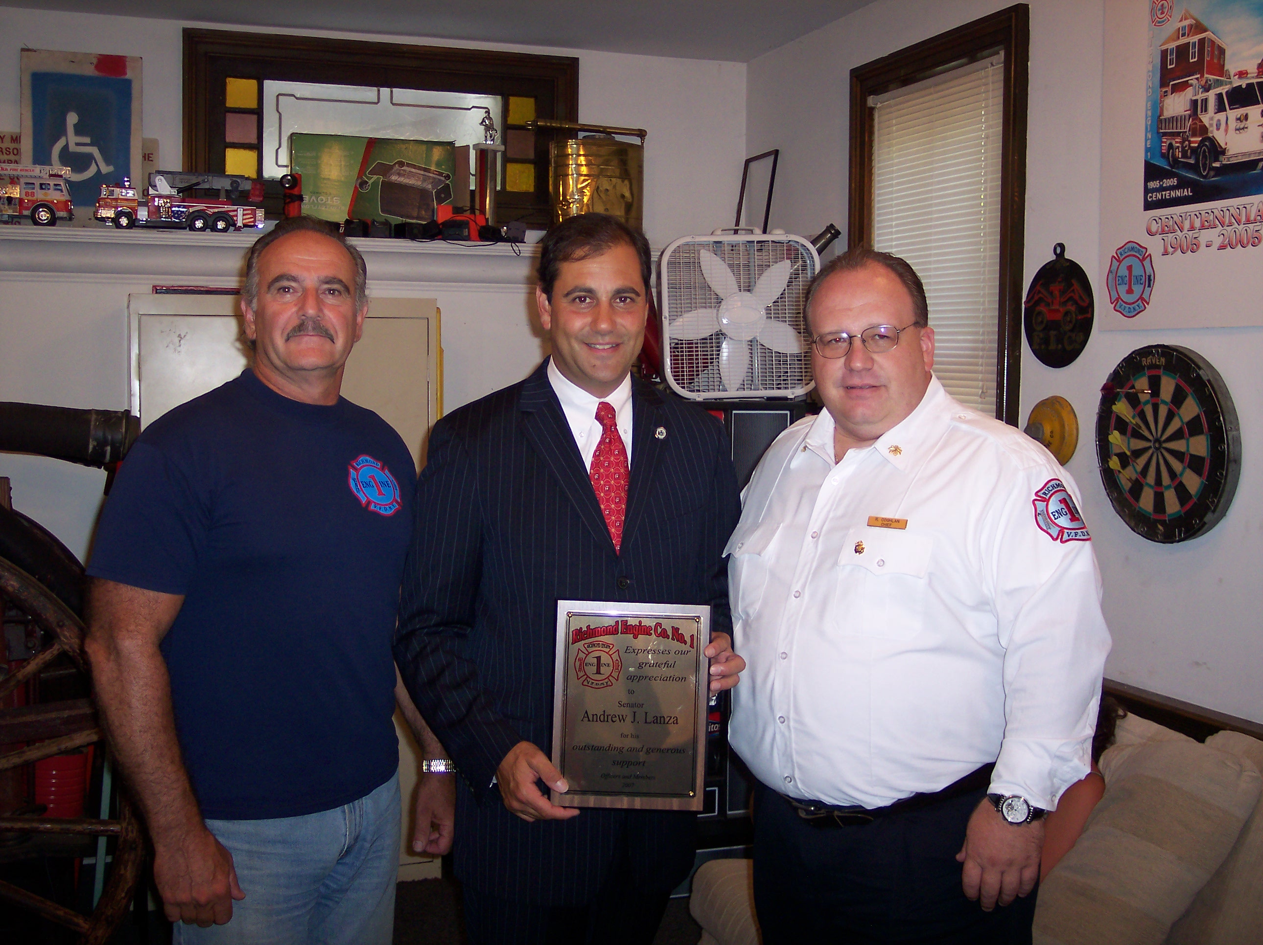 Senator Lanza with Members of the Richmond Volunteer Fire Department ...