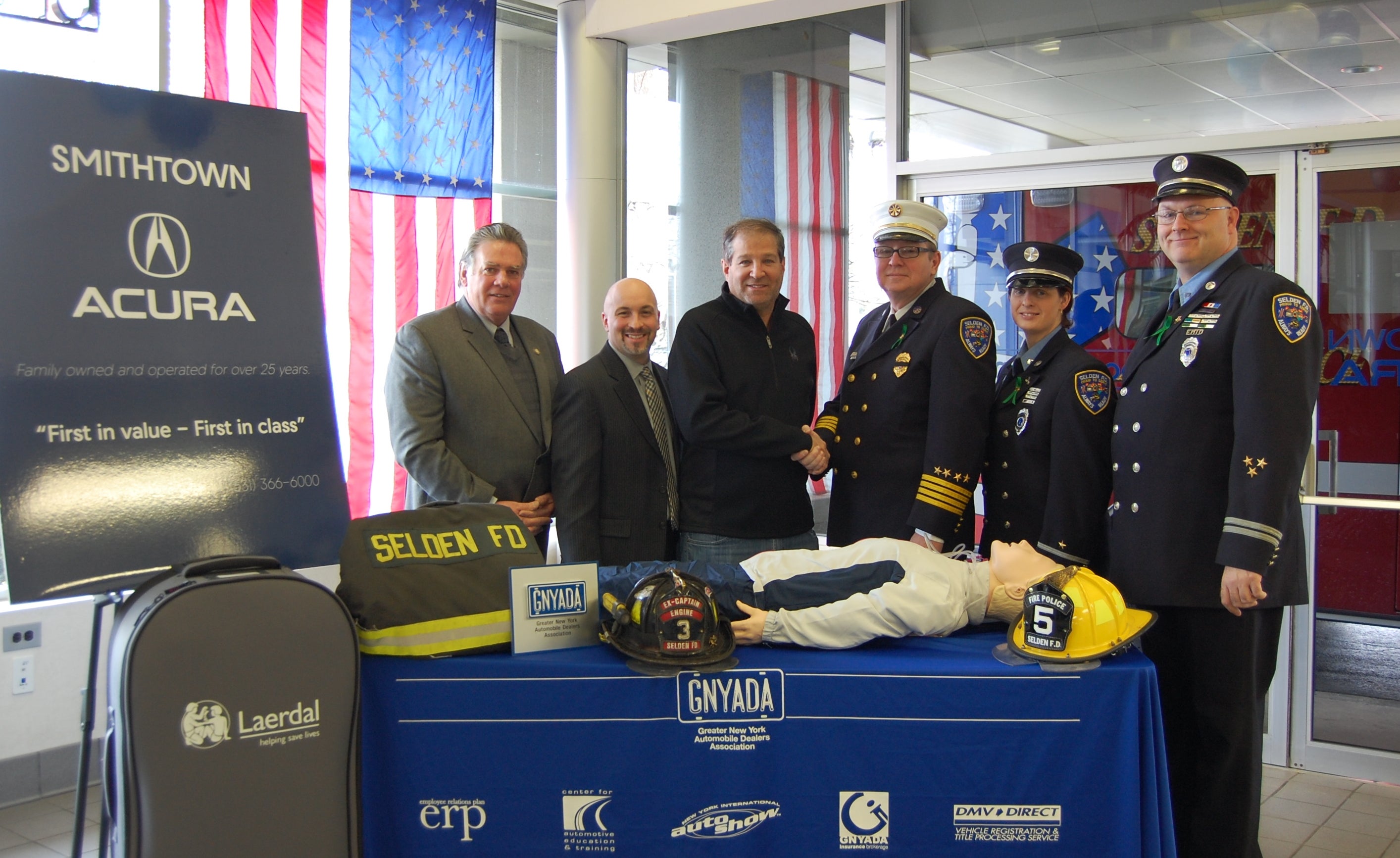 Smithtown Acura Donates Life Saving Cpr Units To The Selden Fire Department Ny State Senate