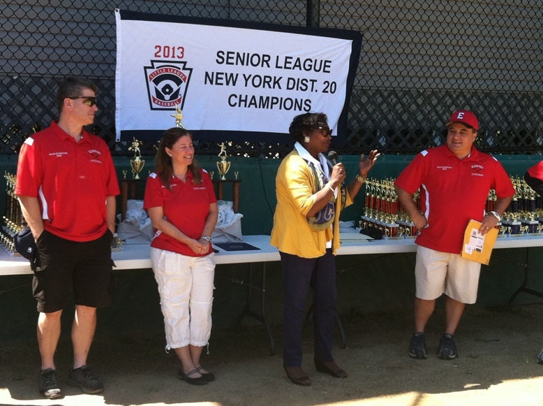 Senator StewartCousins at the Elmsford Little League Annual Endof