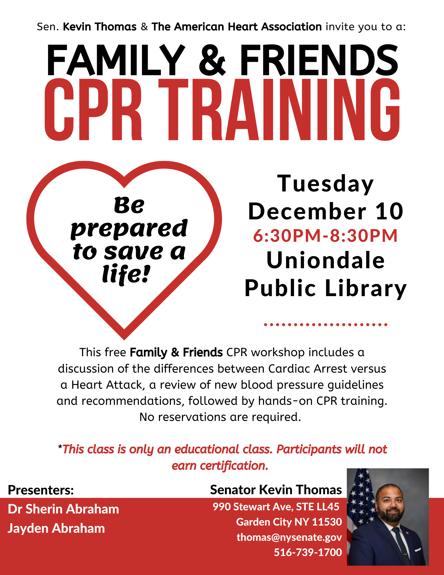 Family & Friends CPR Class | NYSenate.gov
