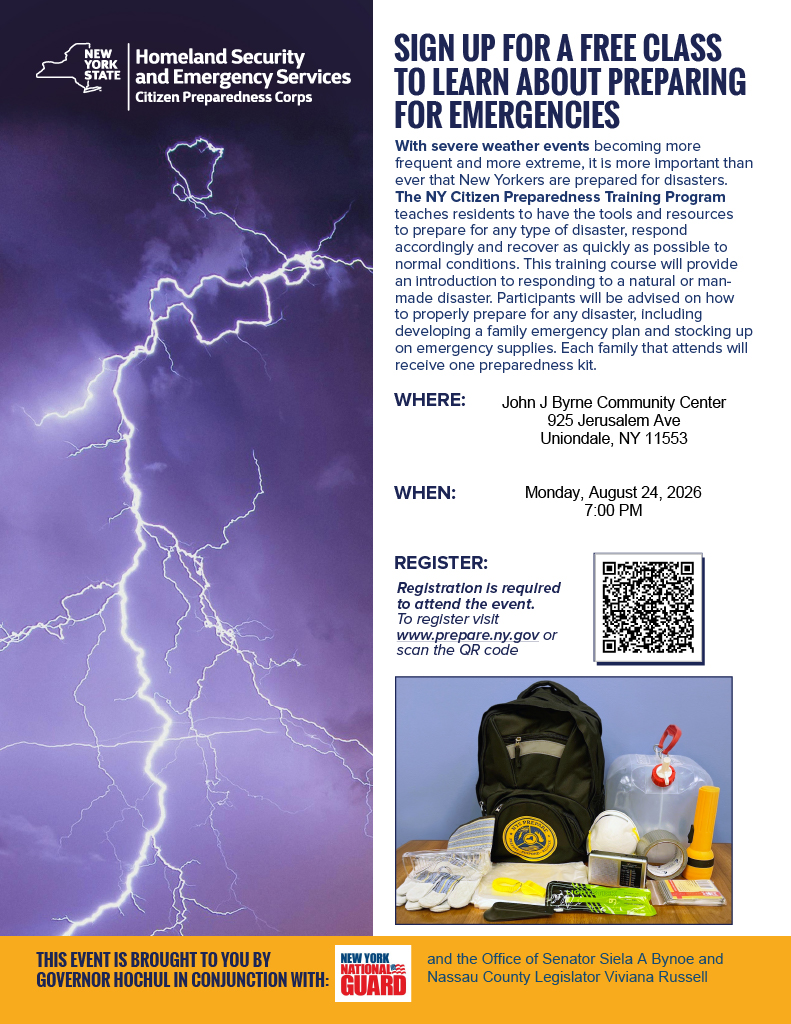 flyer for an emergency preparedness training event