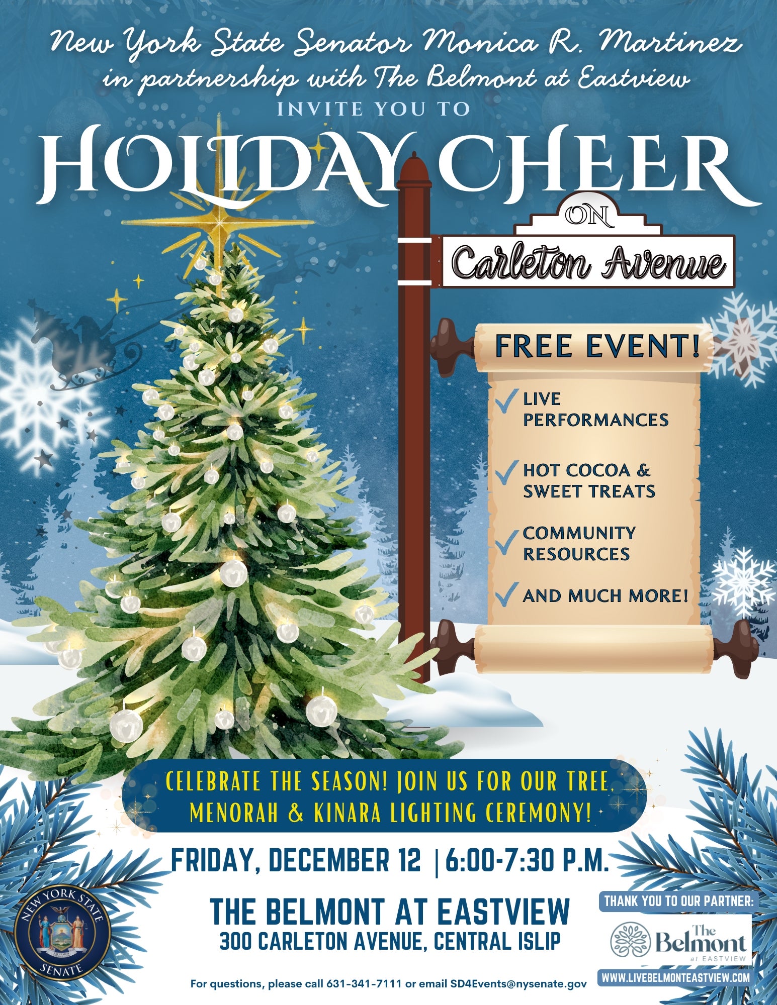 Holiday Cheer on Carleton Avenue full event flyer