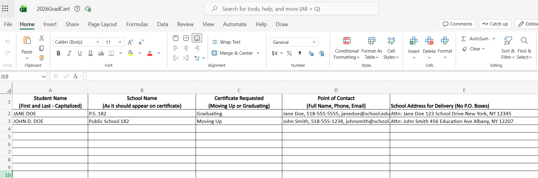 2026GradCert Template