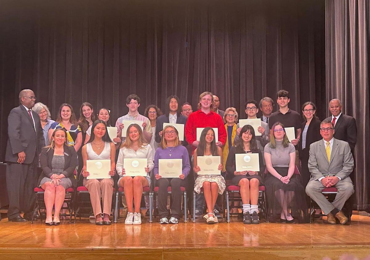 Senator Mayer, CE Latimer and NYSSMA students