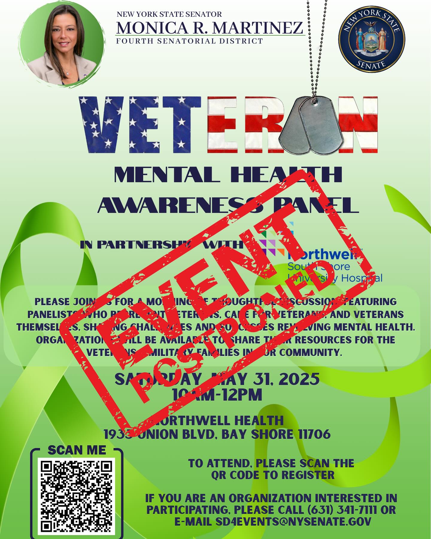 Image of event flyer reporting even has been postponed