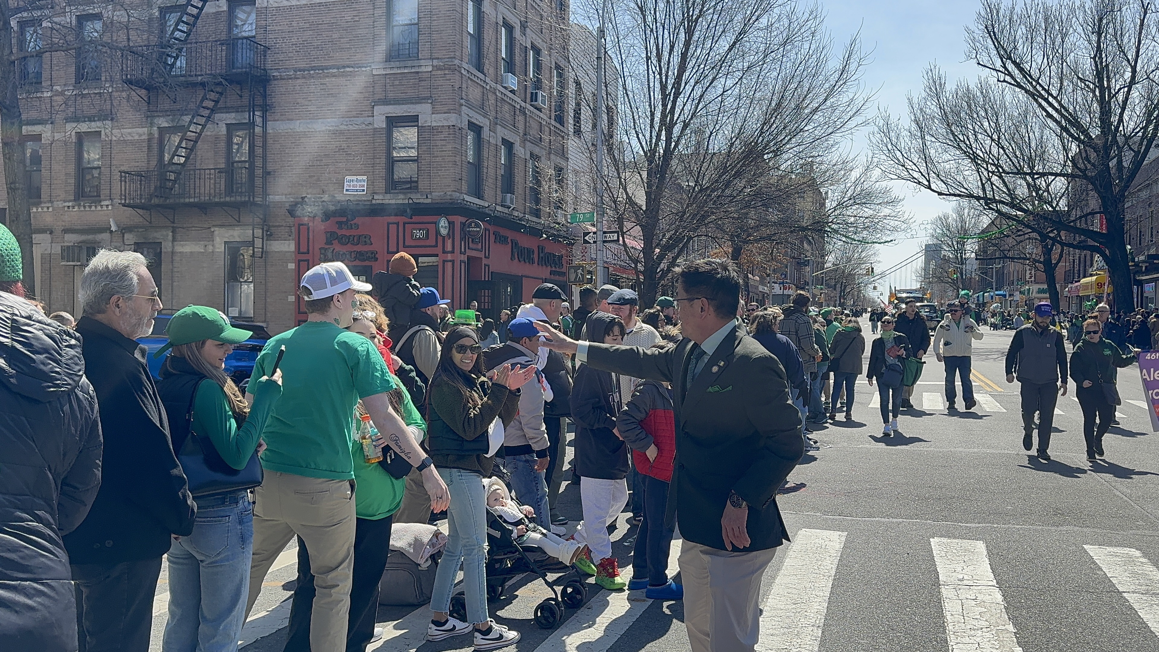 Senator Chan meet and greet with crowd in St. Patrick's Day Parade Bay Ridge