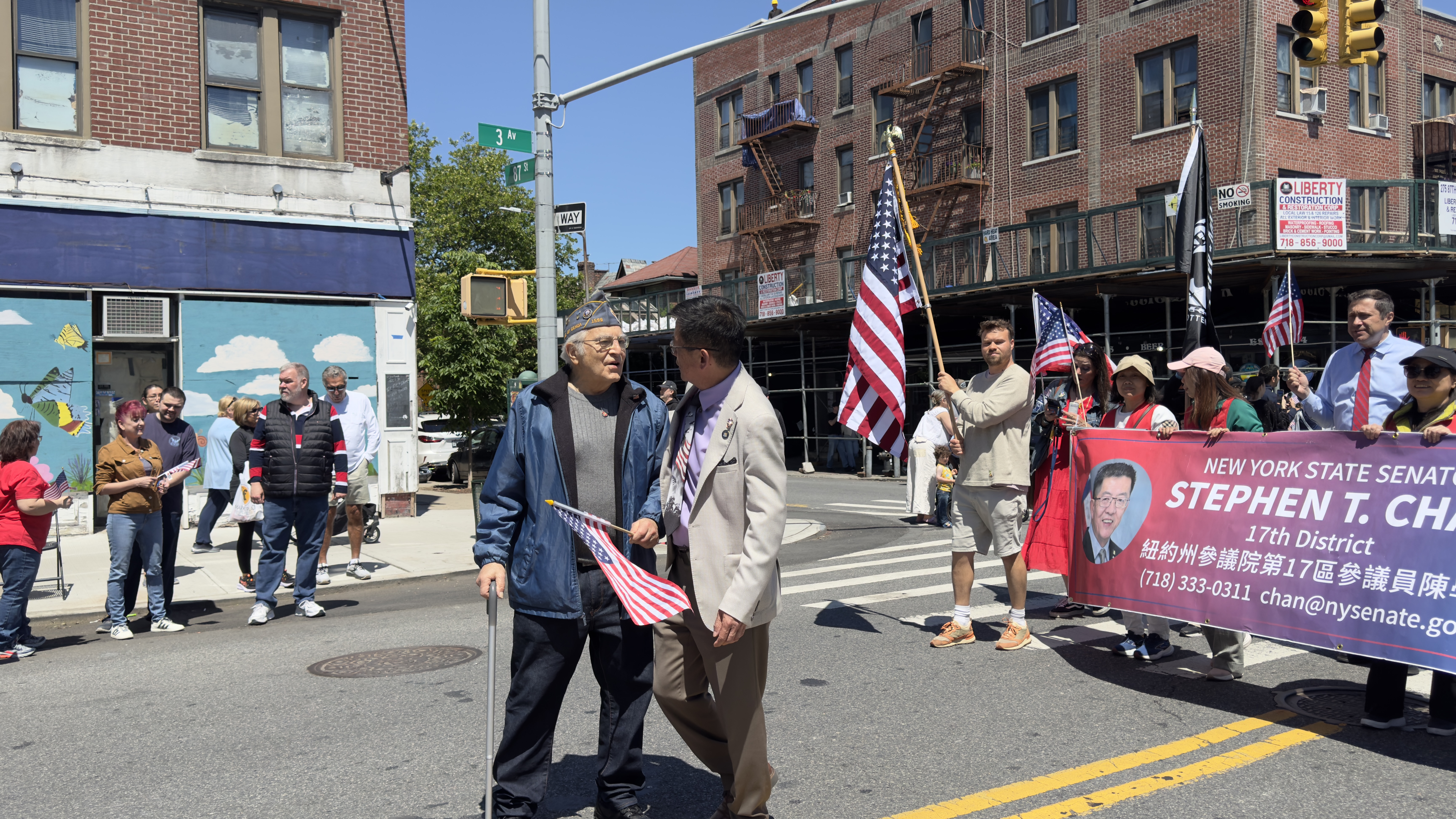 Senator chan marches with veterans