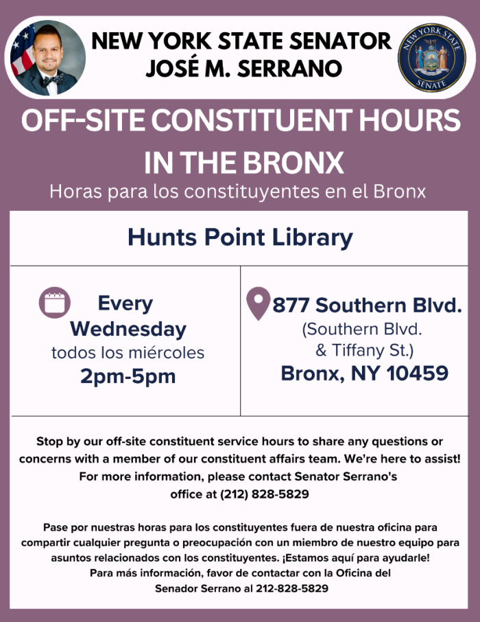 Off-Site Constituent Hours at Hunts Point Library