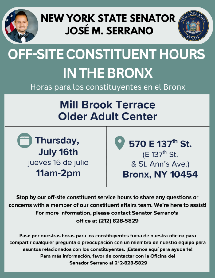 Off-Site Constituent Hours at Mill Brook Terrace