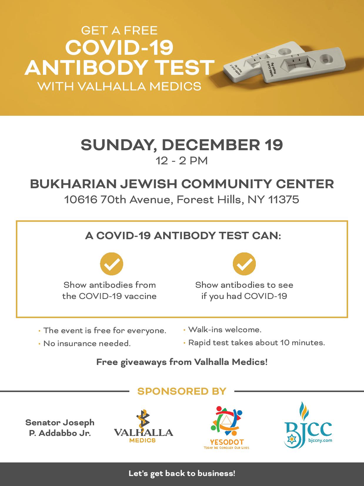 Free December Testing Addabbo's free COVID-19 antibody testing event coming to Forest Hills ...
