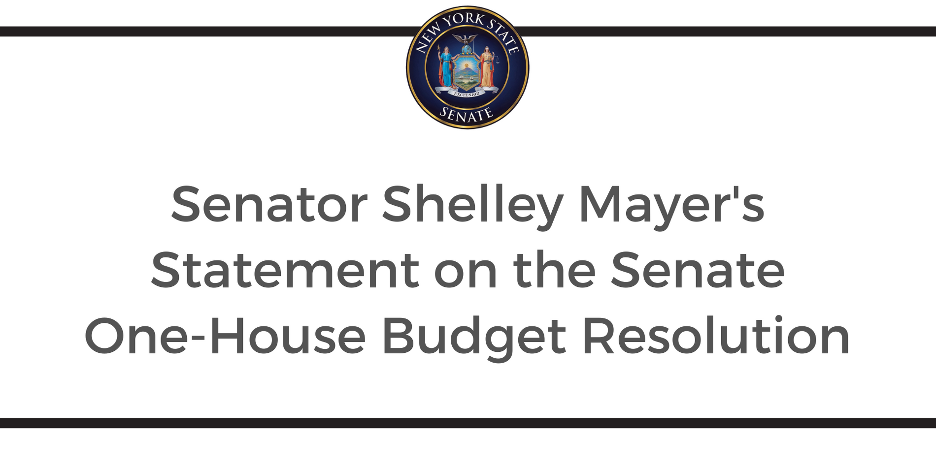 Senator Shelley Mayer's Statement on the Senate OneHouse Budget