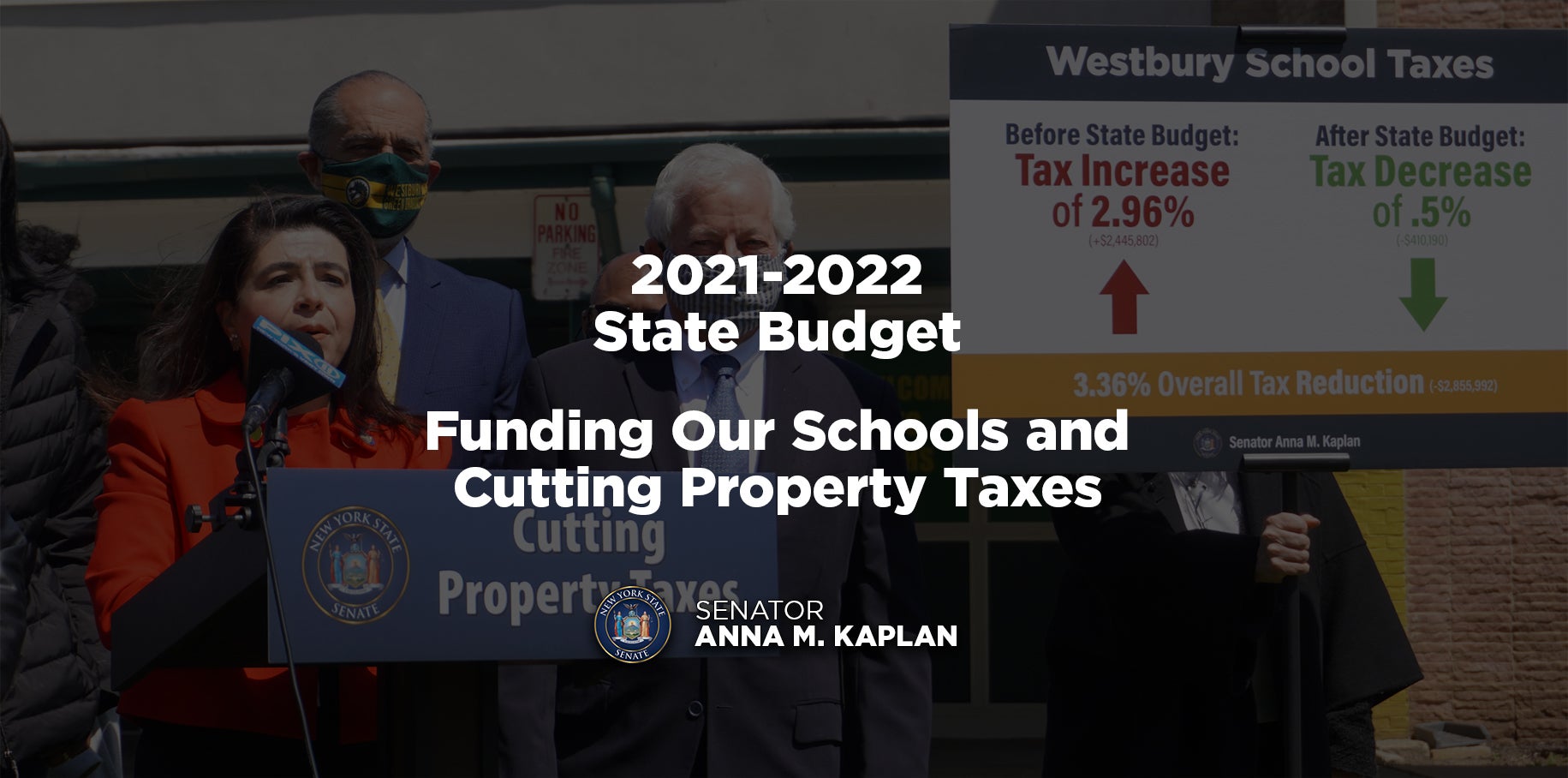 Senator Anna Kaplan and Westbury School Board Announce First Property Tax Cut in Decades