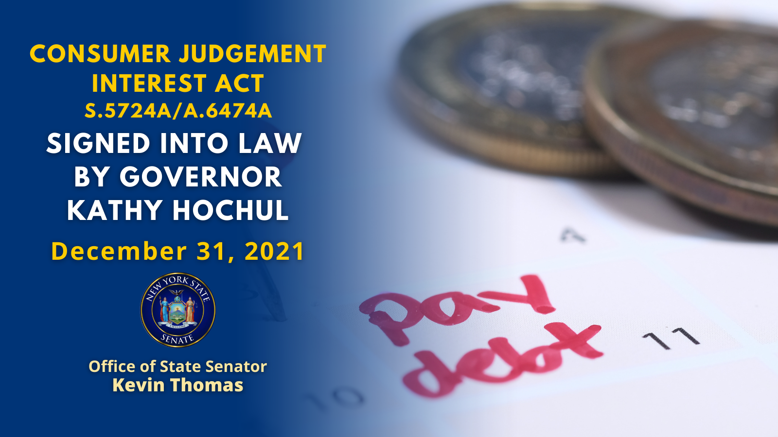 Governor Hochul Signs Consumer Judgement Interest Act Into Law