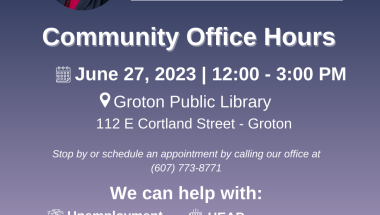 Senator Lea Webb Community Office Hours Groton NY