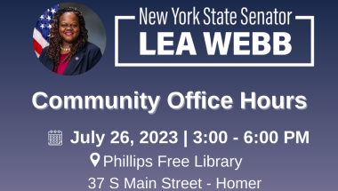 Senator Webb holds Community Office Hours in Homer NY