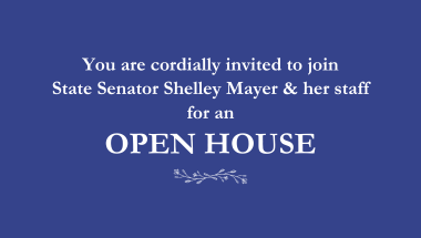 Invitation for Sen. Shelley Mayer's Open House on November 15