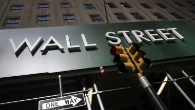 A sign for a Wall Street building is shown, Tuesday, June 16, 2020 (AP)