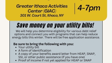 Utility Debt Relief Open House - Ithaca Ithaca Utility Debt Relief Open House
