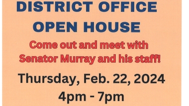 NYS Senator Murray's District Open House I will be holding a District Office Open House on Thursday, February 22, 2024, from 4pm to 7pm at 90B West Main Street, Patchogue, NY 11772. Please stop down and meet with me and my staff. I look forward to seeing you. If possible please bring a can of soup or Ramen to benefit local food pantries.