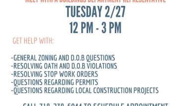A flier for a DOB in Your Neighborhood event from State Senator Andrew Gounardes.