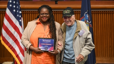 Senator Lea Webb Inducts George Harrington into the New York State Senate's 2024 Veterans Hall of Fame