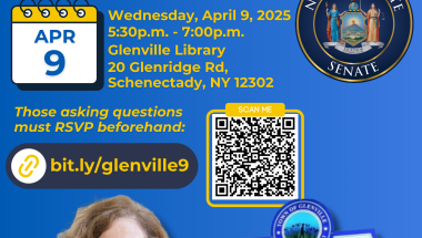 Glenville Town Hall flyer with information.