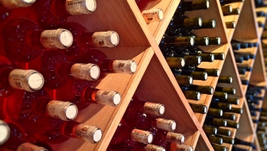 wines on shelves 