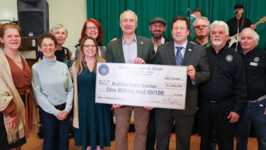 Senator Sean Ryan presents check for $1 million in state funding to the Buffalo Irish Center