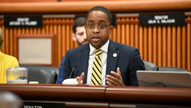 Senator Myrie in the Senate Chamber