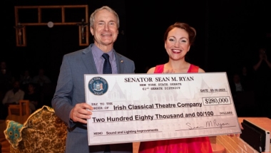 Senator Ryan presents check to Irish Classical Theatre