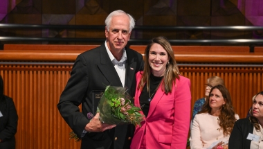 Senator Michelle Hinchey and Duane Postupack at the NYS Senate Women of Distinction Awards Ceremony in Albany on Tuesday, May 13, 2025.