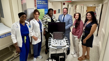 Senator Addabbo visits with the Northwell staff to view the new medical equipment.