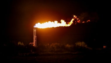 A fracked gas flare-off