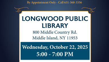 Longwood Public Library Mobile Office Hours Flyer