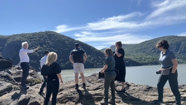 Senator Serrano on a tour of the Hudson Highlands Fjord Trail project site