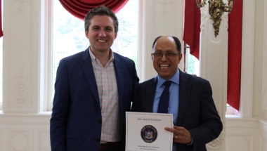 Senator James Skoufis (left) with Nolly Climes.