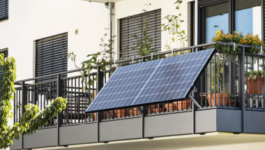 Solar panels attached to a balcony