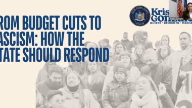 Senator Kristen Gonzalez at her virtual town hall, "Federal Budget Cuts: What We Can Do"